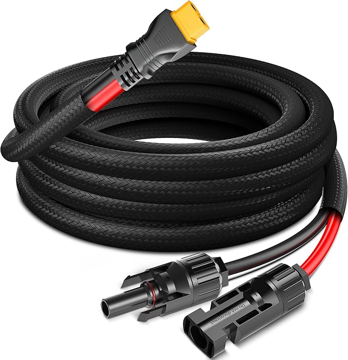 10AWG-5ft Advanced Solar to XT60 Charging Cable,Redesign Solar Panel Connector to XT60i Adapter Extension Wire for EF ECOFLOW River Delta Portable Power Station RV Solar Panel Solar Generator