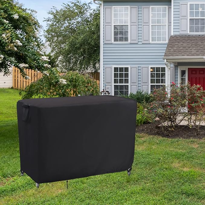Kingling Grill Cart Cover, Waterproof Outdoor Prep Table Cover 46 Inch Stainless Steel Outdoor Patio Table Covers Rectangular for Metal Prep Cart Protection -46''L x 25''W x 40''H (Black)
