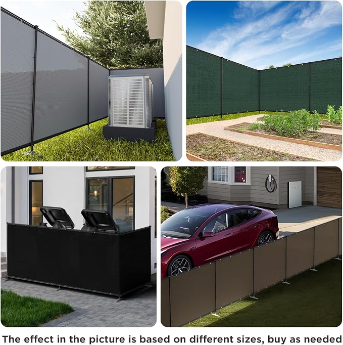 5' x 107' Green Outdoor Privacy Screen Freestanding 240 GSM Privacy Fence Panels for Outside, Pool Fences with Poles, Backyard Temporary Fencing, Privacy Wall Ground Pole Fence