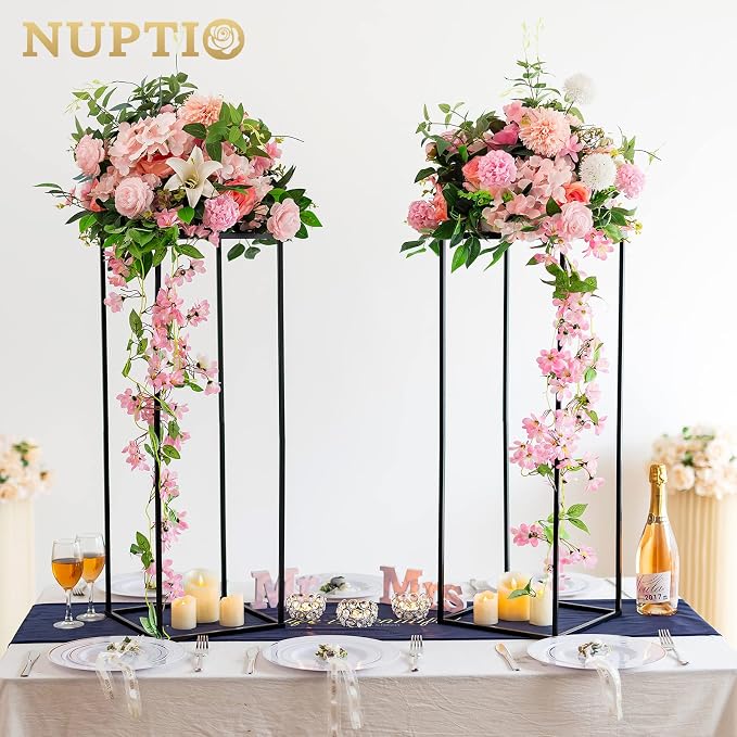 Nuptio Black Vases - 10pcs, 31.5" Tall for Wedding & Party Centerpieces