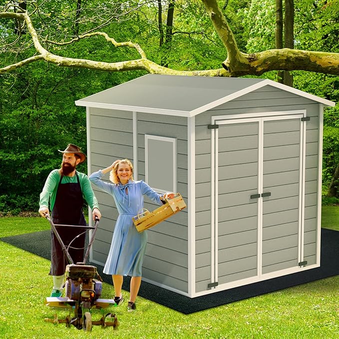Haull Shed Floor Mat 8.2 x 10.2 ft Outdoor Waterproof Nonslip Durable Storage Sheds Protector Rug for Carport Patio Garage Garden Spring Summer Outdoor, Storage Shed Not Included