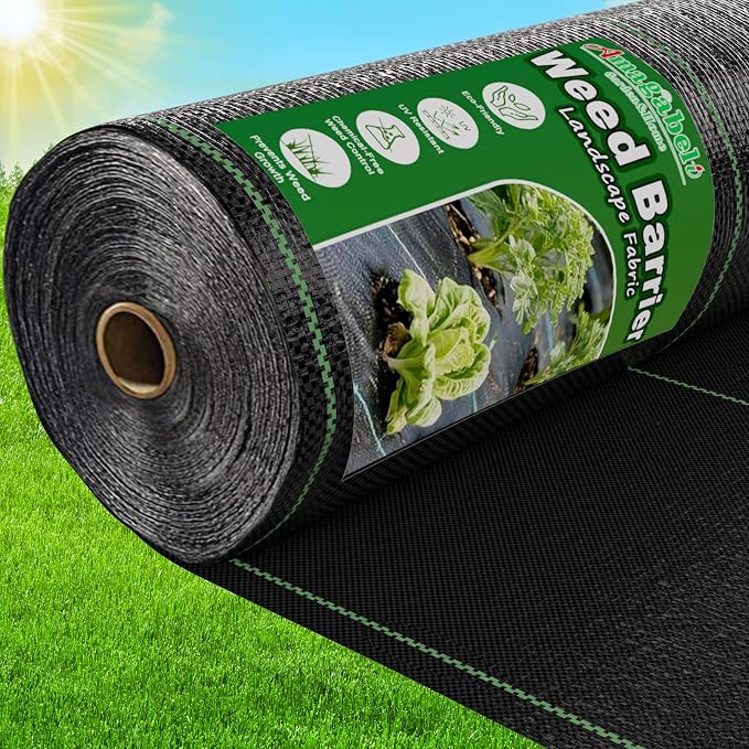 AMAGABELI GARDEN & HOME 3ft x 100ft 3.2oz Weed Barrier Landscape Fabric Garden Cloth Heavy Duty Weed Control Blocker Mat Gardening Ground Cover Durable Woven Geotextile Fabric Driveway Underlayment