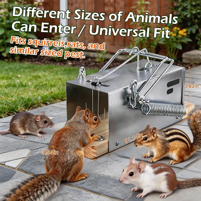 Squirrel Traps, Outdoor Heavy-Duty Squirrel Traps, Rodent Trap for Patios, Squirrel Trap for Outdoor Use, Garden Use-1 Pack