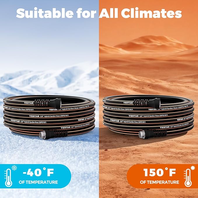 Garden Hose 50ft,Water Hose Heavy Duty,Flexible and Durable, Lightweight Hybrid Hose with Swivel Handle,Leakproof Hose Male to Female Fittings