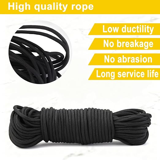 2 Sets M32 Cable Pulley System for Lifting Hanging, Including Heavy Duty Stainless Steel Single Pulley Block with 66FT Nylon Rope, Snap Hooks, Eye Pad Plate, Rope Cleat Hook, Loading 551lb