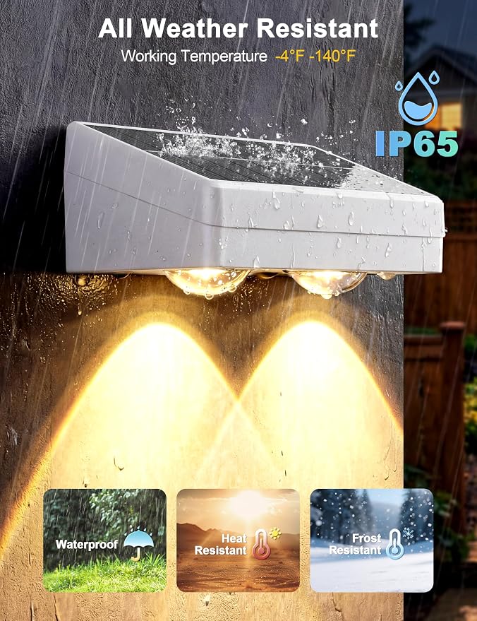 JOFIOS Solar Fence Lights Outdoor with Remote, 8 Pack, 9 Fixed Colors ＆ Color Changing Solar Lights Outdoor Waterproof IP65 Dusk-to-Dawn Vinyl Fence Lights for Patio, Railing, Pool, Porch, Backyard