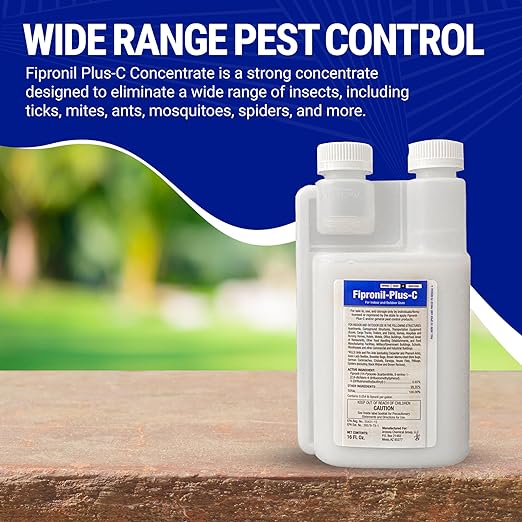 Fipronil Plus C Pest Control Concentrate - DIY Commercial-Strength Roach Killer Indoor Infestation, Easy-Use Ant Spray, Makes 21 Gallons of Fipronil Solution for Homeowners - 16 oz