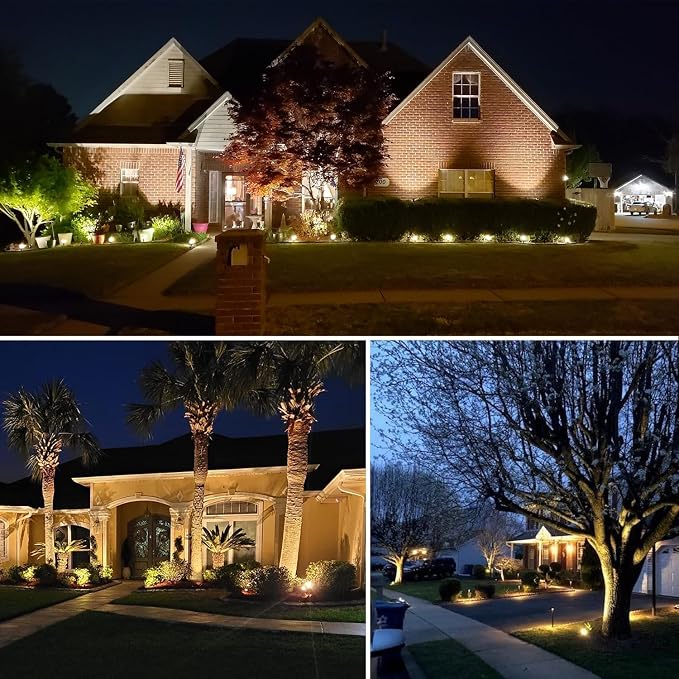 Romwish LED Landscape Spotlight 10W, Outdoor Landscape Lighting 120V Plug-in, 1100LM Waterproof LED Landscape Lights, Landscape Spot Lights for Yard, Garden, Tree, Driveway, 3000K Warm White-2 Pack