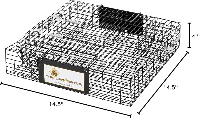 Rugged Ranch 2-Pack Chipmunkinator Multi-Catch Chipmunk Trap, Wire Cage, 14.5"x4"x14.5" Each - Live Catch-and-Release, 2-Door Humane Rodent Control, No-Poison Outdoor Use