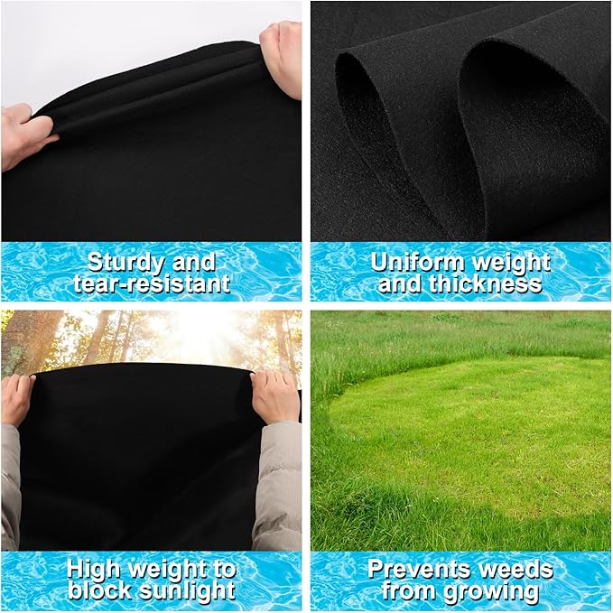 VICAMB 15 x 10ft Rectangular Pool Liner Pad for Above Ground Swimming Pools,250g/㎡ Heavy Duty Pool Ground Mat Under Pool Pad,Pools Bottom Liner Protector to Prevent Puncture and Extend Liner Life
