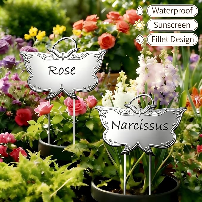 Metal Plant Labels 50 Pack 11in Tall Silver Outdoor Waterproof Garden Label Large Garden Seed Stake Tags for Flowers Fruits and Vegetables