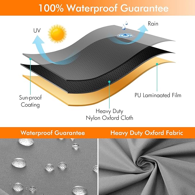WLEAFJ Outdoor Chair Covers Waterproof, Gray Lawn Patio Furniture Covers, Heavy Duty Wicker Garden Sofa Chair Cover, 2 Pack - 29" W x 30" D x 36" H