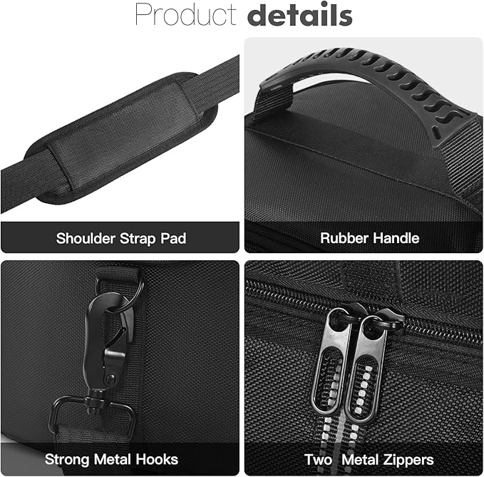 Carrying Case Compatible with ECOFLOW River 2 Pro/River 2 Max 500, River 2 Pro Bag with Storage Pockets & Shoulder Strap, Portable Protective Case for Power Station, Camping, Outdoor Adventures