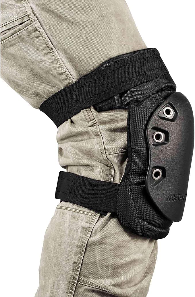 Gel Foam Knee Pads with Comfort Hinge Straps, Rubber Hard Cap, Hook & Loop Closure, Ergodyne ProFlex 435HL