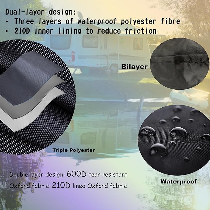 NGB Generator Runing Cover 24.8L x 20.2Wx 20.8H for Universal Most Inverter Generators Made of 600D plus 210D Double Layer Heavy Duty Waterproof Fabric The Top Cover is Waterproof for Refueling.