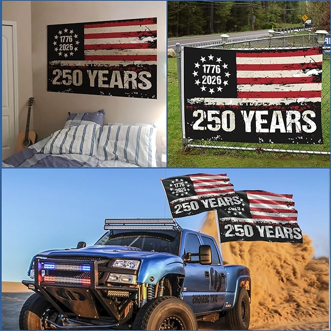 250 Anniversary USA Flag 3x5: Betsy Ross Freedom Flags Heavy Duty Double Sided 3-Ply - UV Protection & Fade Resistant & Reinforced Brass Grommets - 250 Years Of Freedom