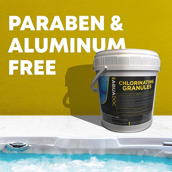 Spa Chlorine for Hot Tub Sanitizer - 5lb - Quick Dissolving Hot Tub Chlorine Granules, Spa Chemicals Made in The USA - AquaDoc