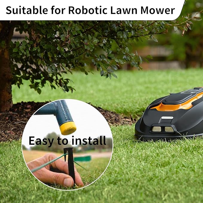Universal 1500FT Robotic Mower Boundary Wire Automatic Lawnmower Perimeter Wire and 200PCS 3.3" Plastic Boundary Wire Stakes