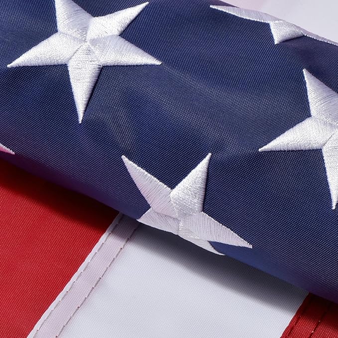 American Flags for Outside 6x10, US Flag Outdoor Heavy Duty, Embroidered Stars/Sewn Stripes/UV Protection/Brass Grommets, USA Flags High Wind