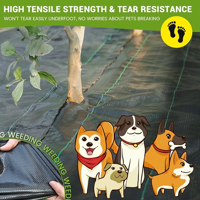 4FT x 100FT Weed Barrier Landscape Fabric Heavy Duty, 3.2oz Gardening Weed Control Mat, Ground Cover Weed Block Gardening Mat, Woven Garden Cloth for Underlayment, Commercial Driveway Fabric