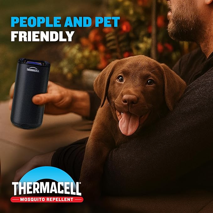 Thermacell Mosquito Repeller Patio Shield; Includes 12-Hour Refill; Highly Effective Mosquito Repellent for Patio; Bug Spray Alternative; Scent Free; No Candles or Flames