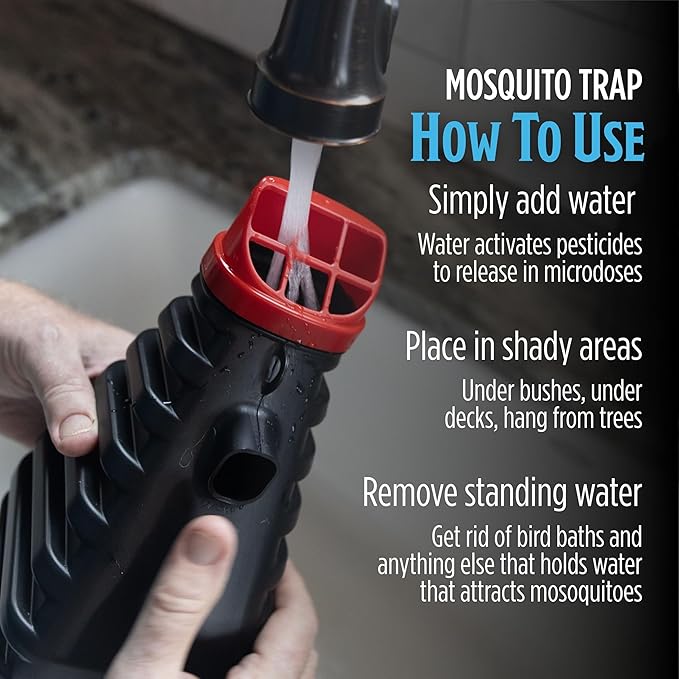 Grandpa Gus's Mosquito Trap and Outdoor Bug Killer - Water-Activated Larvae Control for Backyard, Patio, and Garden - Up to 35 Days & 1,500 Sq Ft of Protection Per Trap, 2 Pack