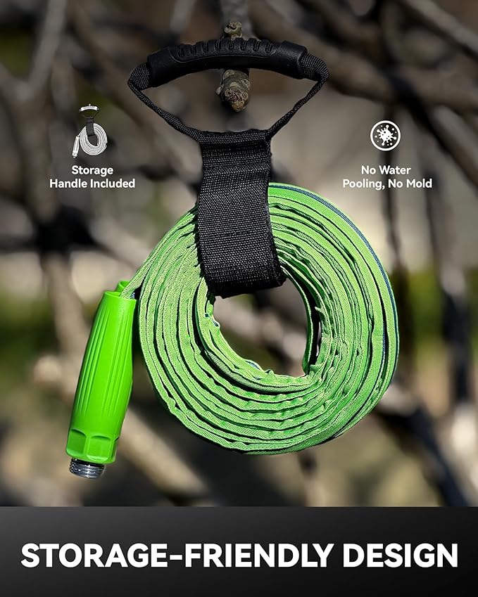 RAINPOINT Garden Hose 100FT, Up to 60% Lighter Non-Expanding Water Hose with TPE Inner Tube, Lightweight & Flexible Anti-Kink Hose, 800D Oxford Fabric, Weather-Resistant, 450PSI Burst, 3/4" Fittings