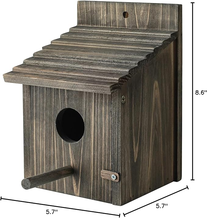 Bird House for Outside with Predator Guard, Nesting Box Birdhouse for Outdoor Wild Bird Watching, Royal Blue