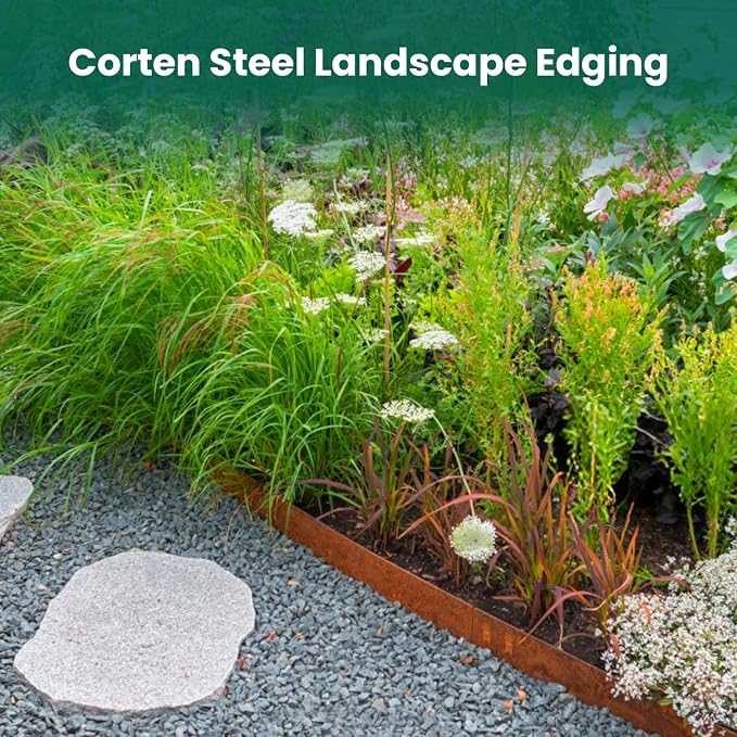 Corten Steel Landscape Edging 4.5 Inch Depth Steel Landscaping Edging 40 Inch Strips 10 pcs Metal Garden Landscape Border Rusted Edge for Lawn Yard Outdoor Plant by GZGNEEVL