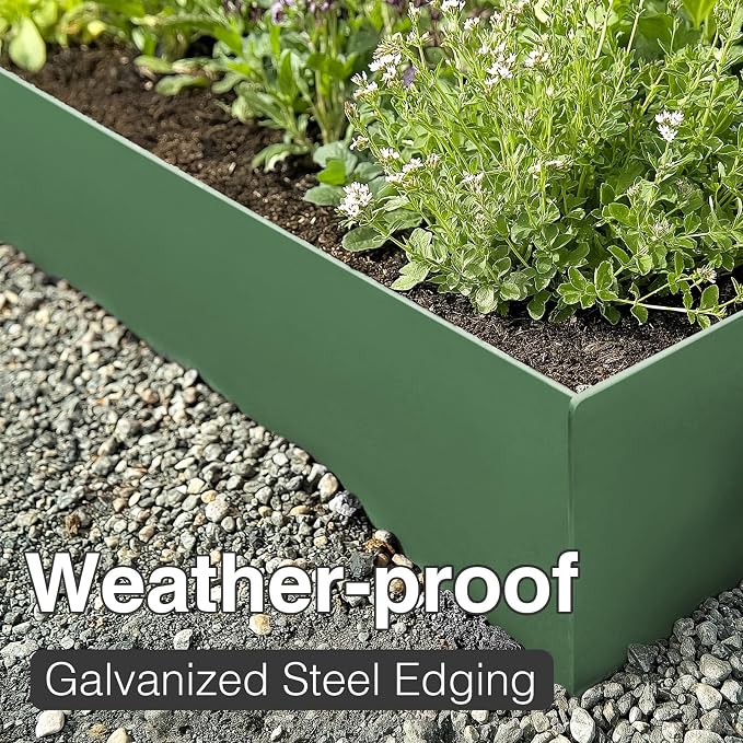 10-Pack Galvanized Steel Landscape Lawn Edging - 4.5 inch Height Green Powder Coated Bendable Metal Strips - Hammer-in Edge Border - Yard Pathway Divider 40 inch Each(33Ft Total), #LYLB45GN-US