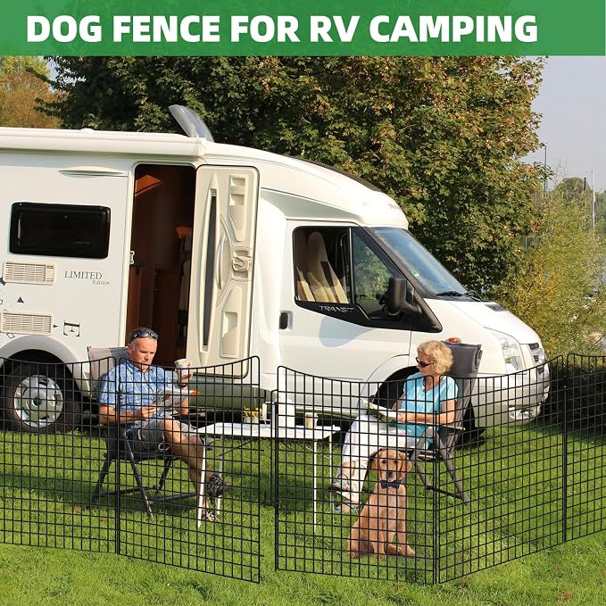 12 Panels 36 in(H) X 27ft(L) Dog Fence Outdoor for Yard with Lock, Garden Fence Animal Barrier, Decorative Metal Wire Fence Panel Tall Fencing for Garden, Patios, Flower Bed