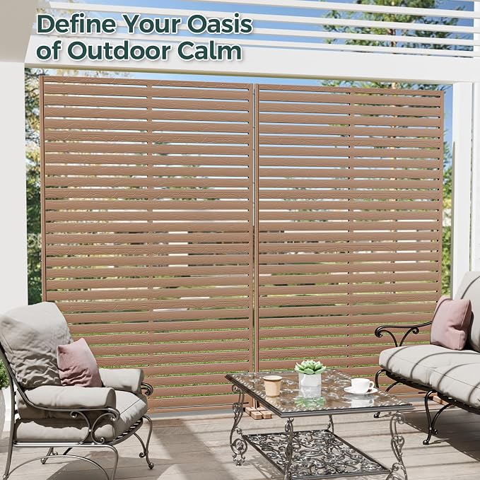 Privacy Fence Screen Outdoor Freestanding Privacy Panel, 72" H×47" W HDPE Decorative Panels with Stand, Room/Garden Divider, Outdoor Privacy Screen for Patio,Deck, Balcony, Pool