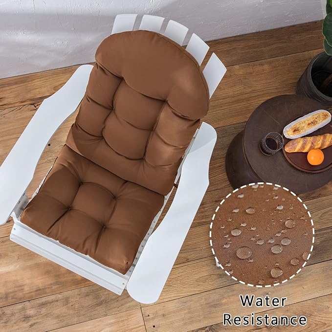 Enipate Weather Resistant Cushions for Adirondack Chair High Back Indoor Outdoor Patio Tufted Lounge Cushion Seat Pads