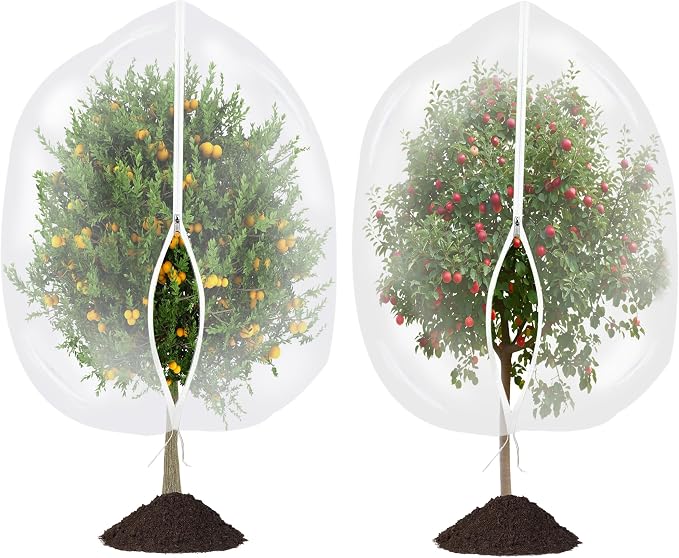 afzdby Large Garden Mesh Netting with Zipper and Drawstring,Plants Cover Protection from Anti Birds,Bugs,Cicadas,and Insects-Pest Barrier Bag for Blueberry Bushes,Tomatoes,Citrus,Fruit Tree