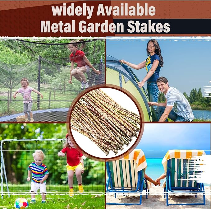 Sadnyy 100 Pcs Artificial Turf Stakes Nails Metal Landscape Edging Stakes Galvanized Spiral Garden Ground Spikes Lawn for Outdoor Tent Grass Paver Carpentry Weed Barrier(6 Inch)