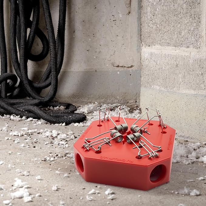 Reusable Mouse Trap - Multi Catch Mice Traps for Indoor & Outdoor Use, Pet & Child Safe 4-in-1 Snap Design (Red)