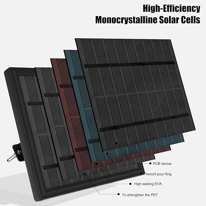 6V Solar Panel for Deer Feeder, 4.5W High-Efficiency Solar Charger with Adjustable Mount Bracket, Alligator Clips & DC Connectors, Battery Maintainer for Hunting Feeder, 6V Rechargeable Batteries
