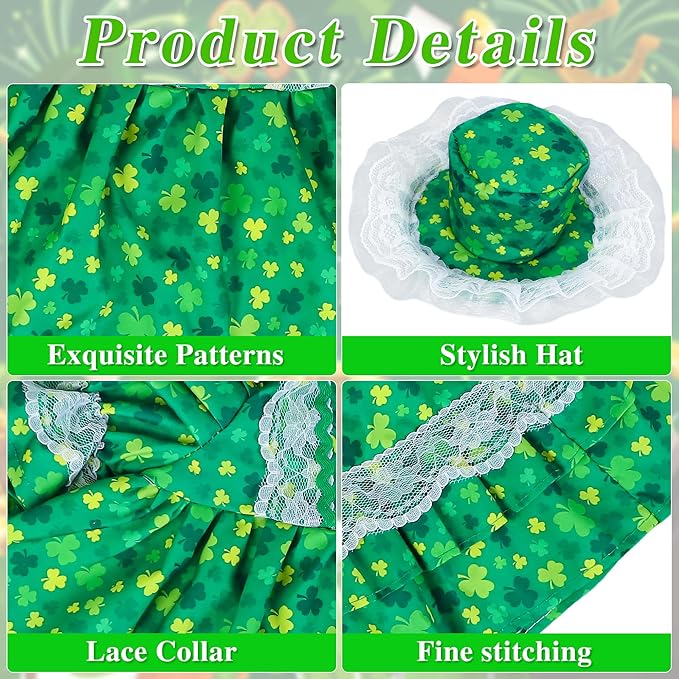 St Patrick's Day Goose Outfits for Porch Goose 23" Cement Statue Clothing - St Patrick's Day Outdoor Decoration for Patio Yard Lawn