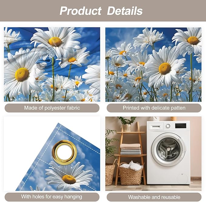 7 * 16FT Summer Garage Door Cover Decorations Sunset Palm Trees Garage Door Banner for Outdoor Indoor Summer Party Photography Backdrop (daisy, 7 * 16 ft)
