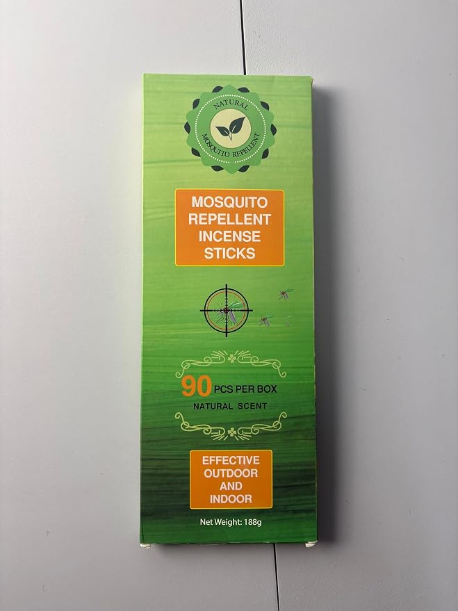 90 Pcs Natural Mosquito Repellent Outdoor Patio, Citronella Oil Mosquito Incense Sticks Plant-Based Bug Repellent for Patio Camping Fishing Backyard Travel Mosquito Control