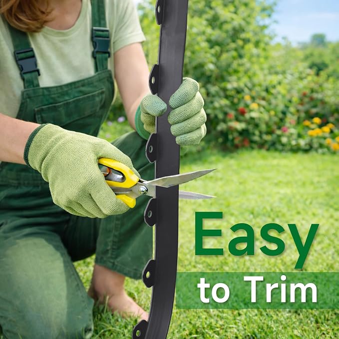 Gardzen 1.5" x 40' Landscape Edging Kit, No Dig Lawn Garden Border with 40 Pcs Spikes, Flexible Edging Border for Mulch Bed Pathway Paver