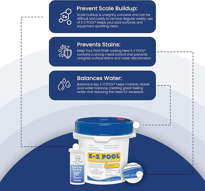 EZ Pool Concentrated Pool Blend Water Care 10 LB with Test Strips