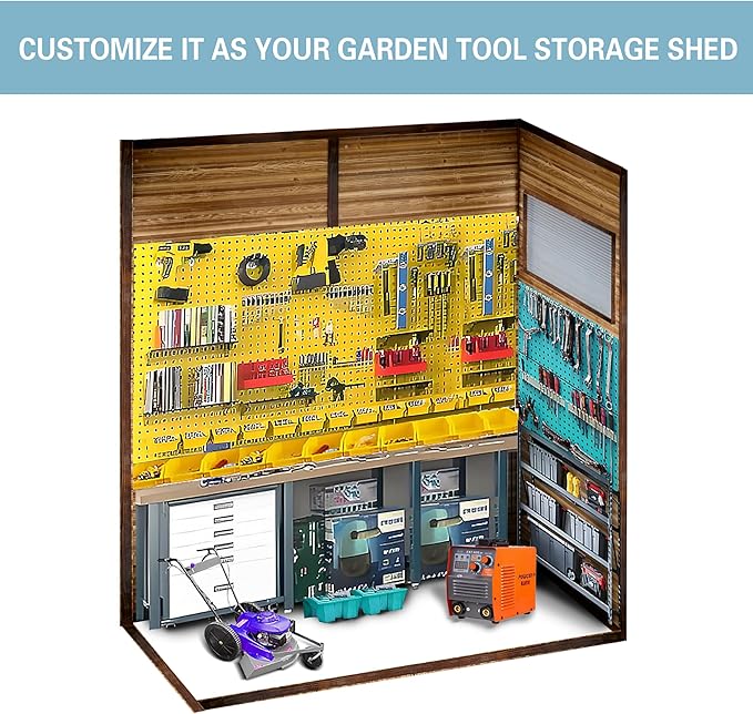YOPTO 3 x 5 FT Storage Shed with Four Ventilation Vents,Lean to Wood Combination Tool Shed W/Double-Hinged Iron Doors,All Weather Waterproof,for Backyard,Patio,Lawn,Garden,Wood