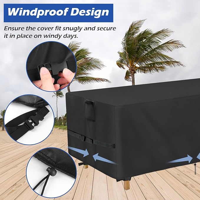 Outdoor Patio Daybed Cover, 68 Inch Waterproof Paito Sofa Cover, Furniture Covers for Outdoor Seating for Winter - 68 x 33 x 24 Inch,Black