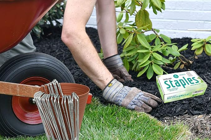 Galvanized Garden Stakes Landscape Staples: 6 Inch Sod and Fence Stake - Sturdy Rust Resistant Gardening Supplies for Anchoring Landscaping, Weed Barrier, (250 Count - Extra Heavy Duty)