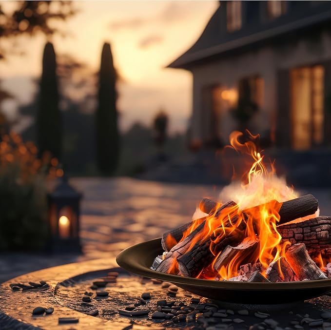Fire Bowl - 30in Firepit Insert for DIY Fire Ring or Replacement - High Temp Finish Fire Pit Bowl - Fire Pits for Outside Wood Burning by Pure Garden