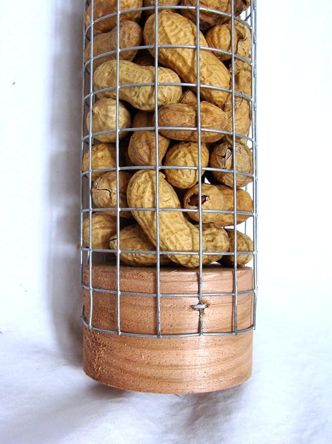 Backyard Birds Unlimited Cedar Whole in-Shell Peanut Outdoor Hanging Wild Bird Feeder Made in the USA-Medium 32" Inch