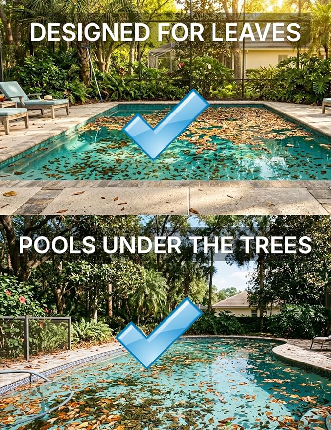 KOKIDO Rechargeable Medium Duty Pool Leaf Vacuum Cleaner with Pole, Runs 75-Mins, for Pool Closing, Oversized Debris Filter, for Debris and Leaves < 6 inches, for Inground and Above Ground Pools XV410