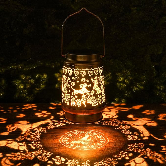Dachshund Solar Lanterns Outdoor Waterproof, Dachshund Wiener Dog Gifts for Women Men Hanging Solar Lights for Outside, Decorative Light for Garden Patio Porch Yard Decor