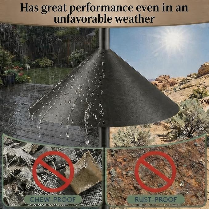 19-Inch Squirrel Baffle for Bird Feeder Pole, Outdoor Squirrel Proof Bird Feeder Guard, Rust-Free, Weather Resistant, Easy Install for Shepherd’s Hook, Bird House & Pole Mount